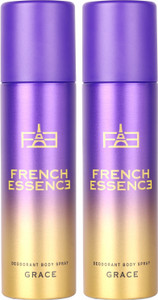 french essence grace long lasting fragrance 150ml each deodorant spray - for women 300 ml pack of 2