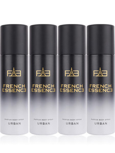 french essence luxury urban no gas deo body spray with long lasting fragrance 120 ml each deodorant spray - for men 480 ml pack of 4