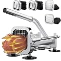 French Fry Cutter with Apple Slicer, Heavy Duty Stainless Steel Potato Cutter for Fries, Sweet Potato, Carrot, Cucumber, Lemon, Pear. 1/2” & 3/8” & 1/4” Cutter + 12-Grid Fruit Slicer.