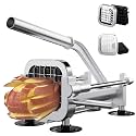 French Fry Cutter, Heavy Duty Potato Slicer, Stainless Steel Potato Chopper Set with 1/2 and 1/4 Inch Blades for Sweet Potato, Carrot, Yam, Cucumbers