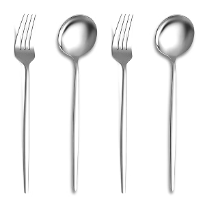french style 4-piece cutlery set  2 tablespoons amp 2 dinner forks stainless steel silverware tableware ideal for home restaurant and gifting sterling silver