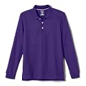 French Toast Boys' Pique Polo School Uniform Shirt with Long Sleeves for Boys and Girls,