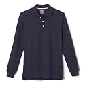 French Toast Boys' Pique Polo School Uniform Shirt with Long Sleeves for Boys and Girls,