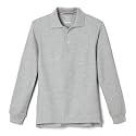 French Toast Boys' Pique Polo School Uniform Shirt with Long Sleeves for Boys and Girls,