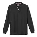 French Toast Boys' Pique Polo School Uniform Shirt with Long Sleeves for Boys and Girls,