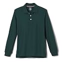 French Toast Boys' Pique Polo School Uniform Shirt with Long Sleeves for Boys and Girls,