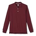 French Toast Boys' Pique Polo School Uniform Shirt with Long Sleeves for Boys and Girls,