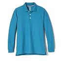 French Toast Boys' Pique Polo School Uniform Shirt with Long Sleeves for Boys and Girls,
