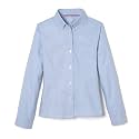 French Toast Girls' Fitted Wrinkle-Resistant Long Sleeve Oxford Shirt