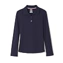 French Toast Girls' Ruffle Collar Polo Shirt with Long Sleeves