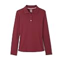French Toast Girls' Ruffle Collar Polo Shirt with Long Sleeves