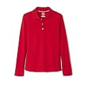 French Toast Girls' Ruffle Collar Polo Shirt with Long Sleeves