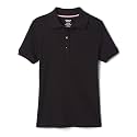 French Toast Girls' Short Sleeve Picot Collar Polo School Uniform Shirt (Standard and Plus)