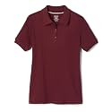 French Toast Girls' Short Sleeve Picot Collar Polo School Uniform Shirt (Standard and Plus)