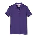 French Toast Girls' Short Sleeve Picot Collar Polo School Uniform Shirt (Standard and Plus)