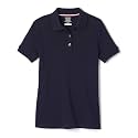 French Toast Girls' Short Sleeve Picot Collar Polo School Uniform Shirt (Standard and Plus)