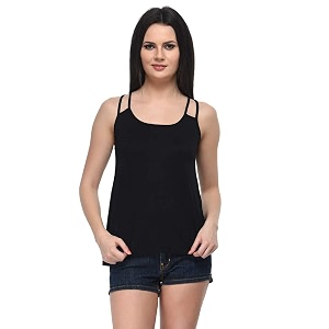 Frenchtrendz Viscose Sleeveless Shoulder Straps Top with
