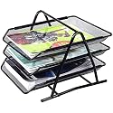 File Tray Rack ABS Plastics | Foldable Office Desk Accessories | Durable &amp; Sturdy | Easy Assembly | Efficient Organizer | Plastic Office Stationery Files Layer Rack (3 LAYER - METAL)