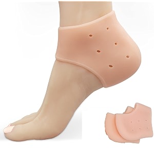 silicone gel heel pad socks for heel swelling pain relief anti crack full length dry hard cracked heels repair cream foot care for men and women half length1 pair