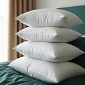 Sleeping Pillows Pack of 4 (17x27 Inch) | Soft &amp; Fluffy Bed Pillows for Sleeping, Hollow Fiber Filling, Medium Firm Neck Support | Breathable, Washable, Hotel Quality White Pillows