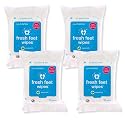Fresh Feet Wipes, Peppermint Foot and Body Wipes, 4 Travel Packs, 100 Ct