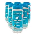 Fresh Feet Wipes, Peppermint Foot and Body Wipes, 6 x 45 Count Canisters