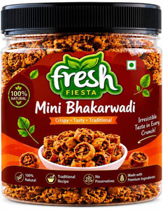 fresh fiesta mini bhakarwadi  crispy  spicy maharashtrian snack  authentic traditional bhakarwadi 500 g