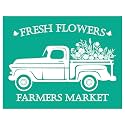 Fresh Flowers Farmers Market Silk Screen Stencils, Reusable Self-Adhesive Mesh Stencils for Wood, Fabric, Pillows, Walls &amp; DIY Home Decor