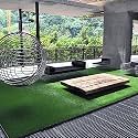 FRESH FROM LOOM 35 mm Washable, Dust &amp; Waterproof Mats Green Mats | Artificial Grass Carpet Mat | High Density Premium Lawn Turf | Indoor &amp; Outdoor Use Mats | Skin Friendly (Size - 4 x 7 feet)