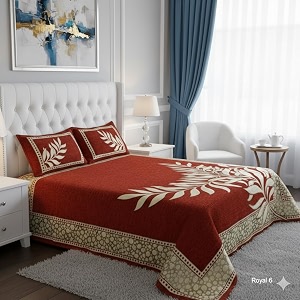 Fresh from Loom Printed Bedsheet Leaf Print