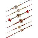 FRESH FROM LOOM Set Of 6-piece Rakhi for Brother with Roli Chawal | Handcrafted-Local Artisian | Men Rakshabandan Gifts from Sister | Rakhis for Brothers Bhabhi Kids (Set of 6 pc)