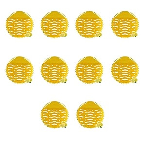 fresh n clean urinal screen anti-splash toilet mat bathroom deodorizer spatter reducing lemon fragrance refresher with air freshener ideal for bathrooms restaurants bars amp offices pack of 10
