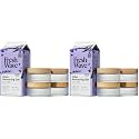 Fresh Wave Odor Removing Gel Eco-Refill, 63 oz. Lavender Scent | 4 Empty Refillable Glass Jars | 4 Room Set (Pack of 2)