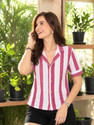 freshbook Women Regular Fit Striped Spread Collar