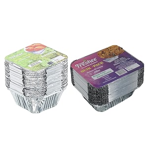 freshee aluminium silver foil container 120ml450ml food storage disposable containers with lid for kitchen 50 pcs