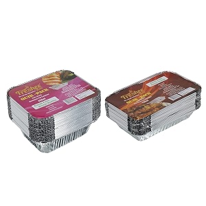 freshee aluminium silver foil containers with lid 450ml amp 750ml disposable food containers for food delivery and parcels 25pcs each