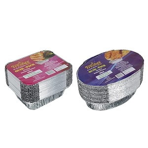 freshee aluminium silver foil containers with lid 450ml amp 600ml disposable food containers for food delivery and parcels 25pcs each
