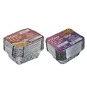 Freshee Aluminium Silver Foil Containers with Lid 250ml &amp; 450ml Disposable Food Containers For Food Delivery and Parcels, 25pcs each