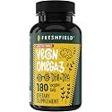 Freshfield Vegan Omega 3, Algae (Algal) Oil, Fish Oil Free Company, Third Party Tested, Carrageenan Free, DHA Supplement w/DPA, Plant Based Omega. Supports Heart, Brain, Joint Health. Lemon Scent