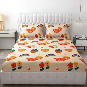 freshfromloom microfiber double flat 144 tc solid 1 bedsheet with 2 pillow covers