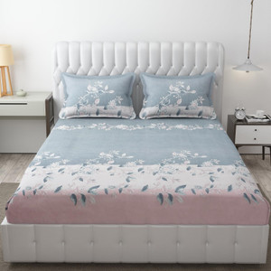 freshfromloom microfiber double flat 144 tc solid 1 bedsheet with 2 pillow covers