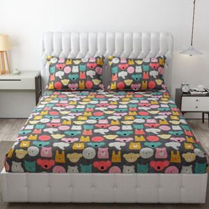 freshfromloom microfiber double flat 144 tc solid 1 bedsheet with 2 pillow covers