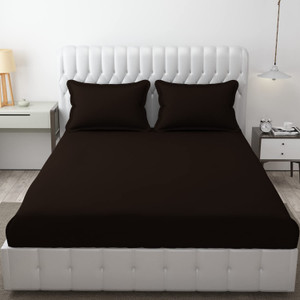 freshfromloom microfiber double flat 144 tc solid 1 bedsheet with 2 pillow covers