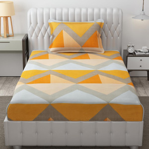 freshfromloom microfiber single flat 144 tc solid 1 bedsheet with 2 pillow covers