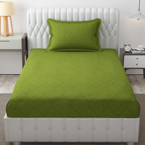 freshfromloom microfiber single flat 144 tc solid 1 bedsheet with 2 pillow covers