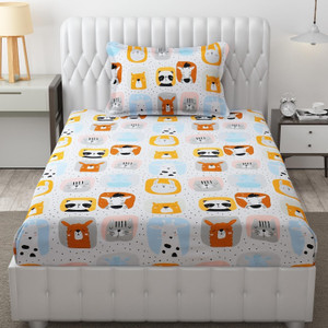 freshfromloom microfiber single flat 144 tc solid 1 bedsheet with 2 pillow covers multi-color 1