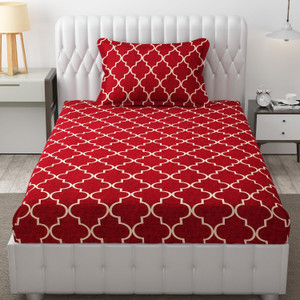 freshfromloom microfiber single flat 144 tc solid 1 bedsheet with 2 pillow covers