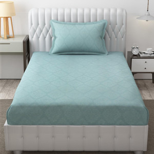 freshfromloom microfiber single flat 144 tc solid 1 bedsheet with 2 pillow covers