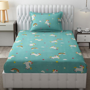 freshfromloom microfiber single flat 144 tc solid 1 bedsheet with 2 pillow covers