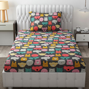 freshfromloom microfiber single flat 144 tc solid 1 bedsheet with 2 pillow covers